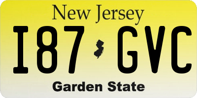 NJ license plate I87GVC