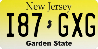 NJ license plate I87GXG
