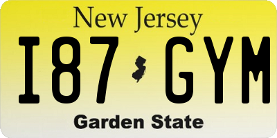 NJ license plate I87GYM