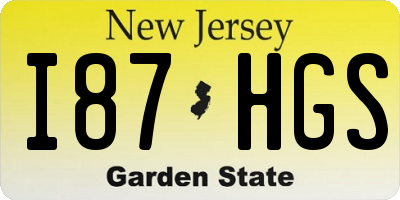 NJ license plate I87HGS