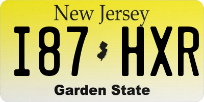 NJ license plate I87HXR