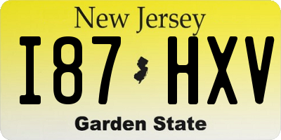 NJ license plate I87HXV