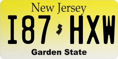 NJ license plate I87HXW