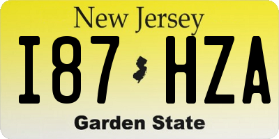 NJ license plate I87HZA