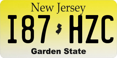 NJ license plate I87HZC