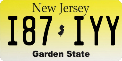 NJ license plate I87IYY