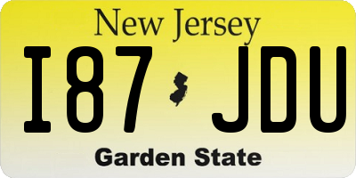 NJ license plate I87JDU