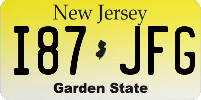 NJ license plate I87JFG
