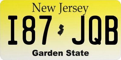 NJ license plate I87JQB