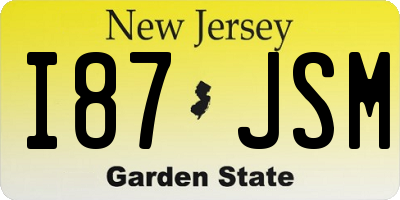 NJ license plate I87JSM