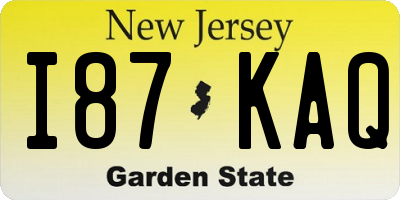 NJ license plate I87KAQ