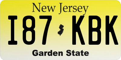 NJ license plate I87KBK