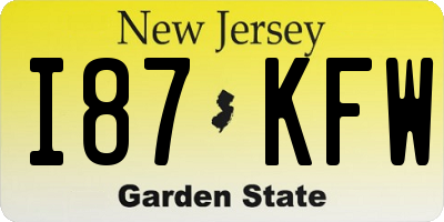 NJ license plate I87KFW