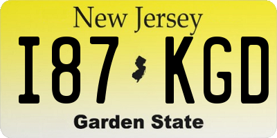 NJ license plate I87KGD