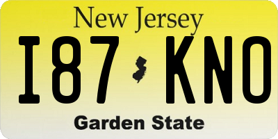 NJ license plate I87KNO