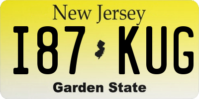 NJ license plate I87KUG