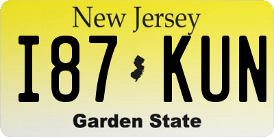 NJ license plate I87KUN