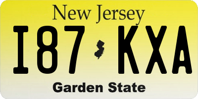 NJ license plate I87KXA