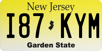 NJ license plate I87KYM