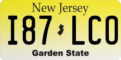 NJ license plate I87LCO
