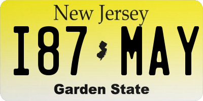 NJ license plate I87MAY