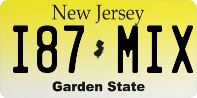 NJ license plate I87MIX