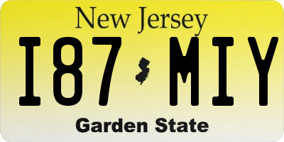 NJ license plate I87MIY