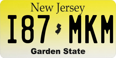 NJ license plate I87MKM