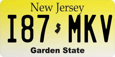 NJ license plate I87MKV