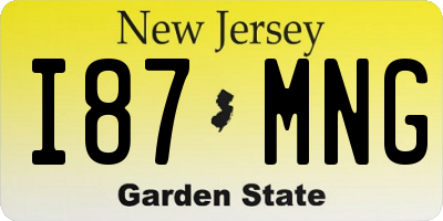 NJ license plate I87MNG