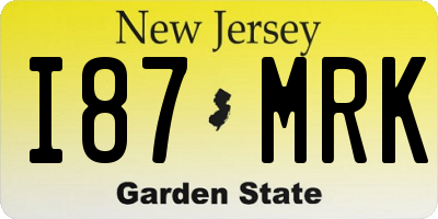 NJ license plate I87MRK