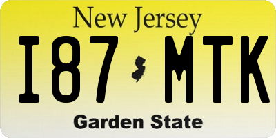 NJ license plate I87MTK