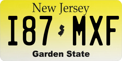 NJ license plate I87MXF
