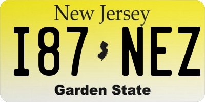 NJ license plate I87NEZ