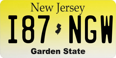 NJ license plate I87NGW