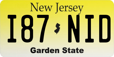 NJ license plate I87NID