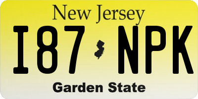 NJ license plate I87NPK