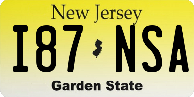 NJ license plate I87NSA