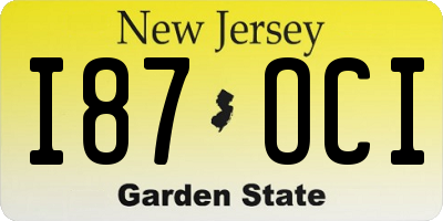 NJ license plate I87OCI