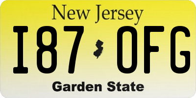 NJ license plate I87OFG