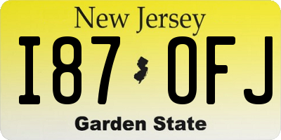 NJ license plate I87OFJ