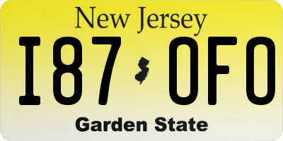 NJ license plate I87OFO