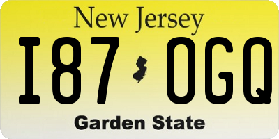 NJ license plate I87OGQ