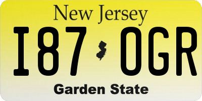 NJ license plate I87OGR