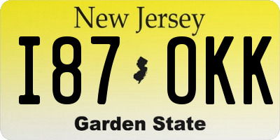NJ license plate I87OKK
