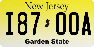 NJ license plate I87OOA