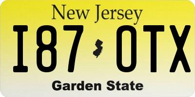 NJ license plate I87OTX