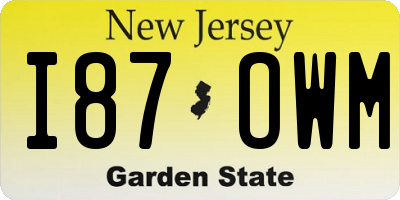 NJ license plate I87OWM