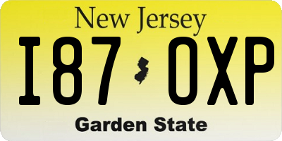 NJ license plate I87OXP
