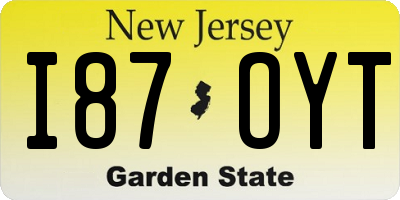 NJ license plate I87OYT